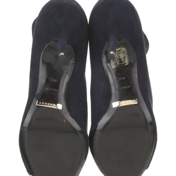 Burberry Suede Peep-toe Booties - Picture 4 of 5